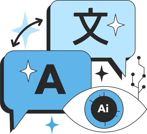 AI language translator  Illustration