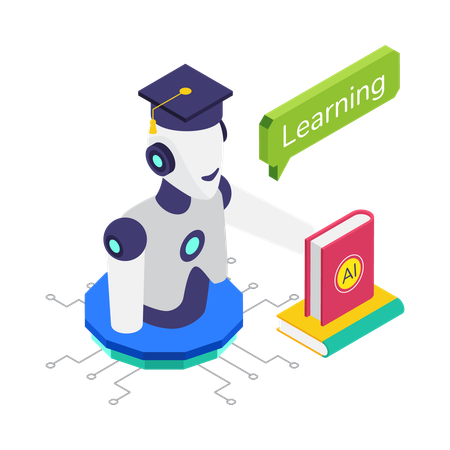 AI Learning Course Platform  Illustration