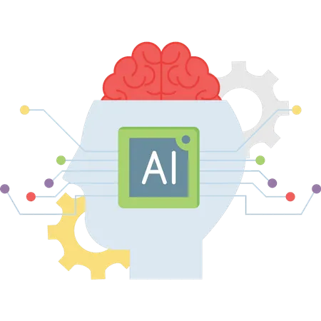 AI management happening in brain  Illustration