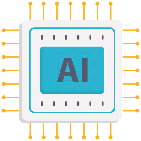 AI 마이크로칩  일러스트레이션