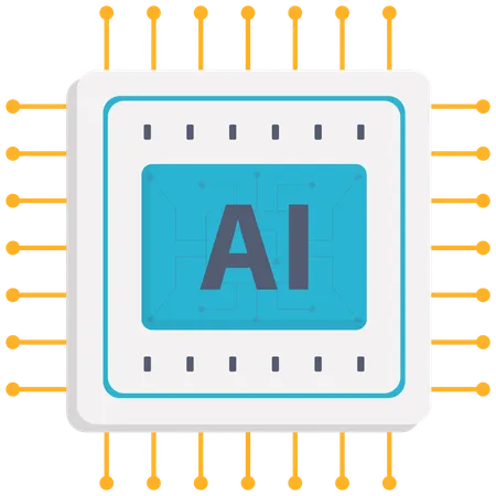 AI 마이크로칩  일러스트레이션