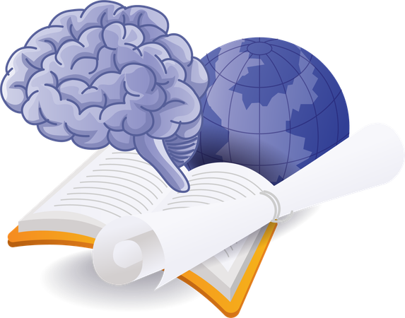 AI mind is reading book  Illustration