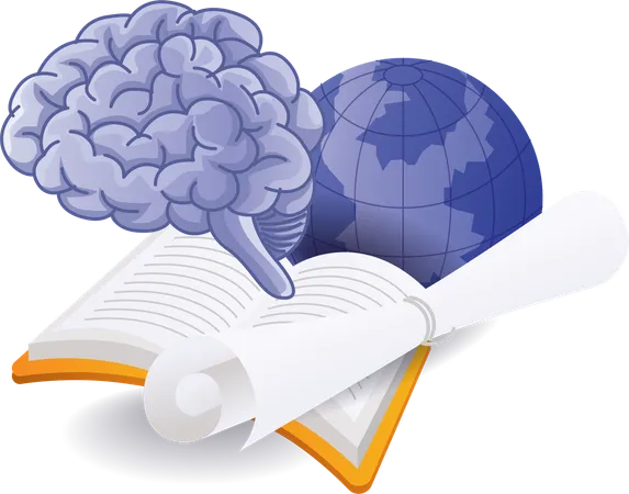 AI mind is reading book  Illustration