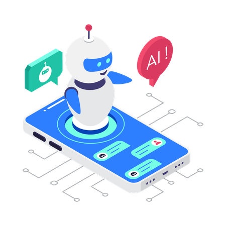 AI Mobile Chat Interface  Illustration