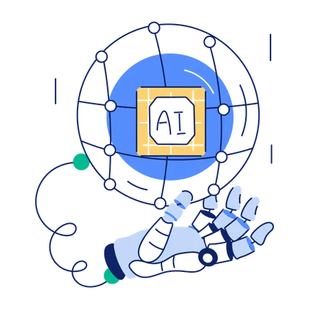 Check Out This Hand Drawn Illustration Of Ai Network Illustration