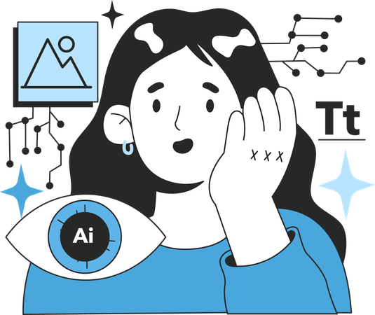 Ai network and ai technology  일러스트레이션