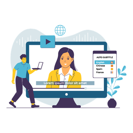 AI-Powered Auto Subtitle Feature  Illustration