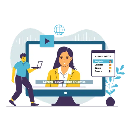 AI-Powered Auto Subtitle Feature  Illustration