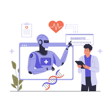 AI Powered Medical Diagnosis Technology  Illustration
