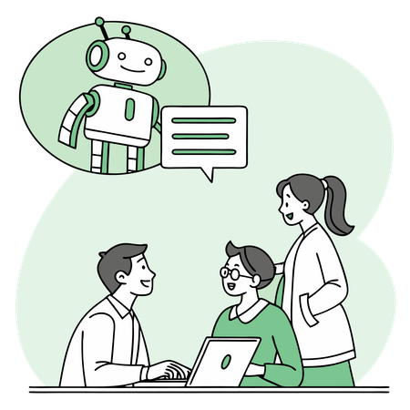 AI-Powered Team Communication  Illustration