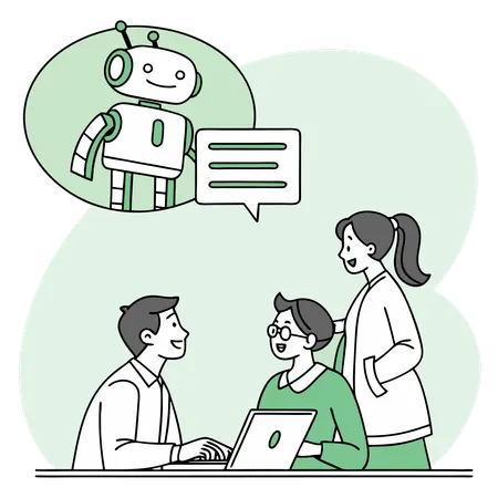 AI-Powered Team Communication  Illustration