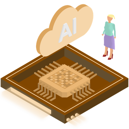 AI processor chip  Illustration