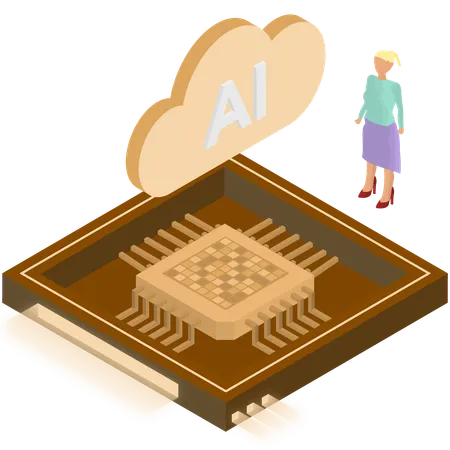 AI processor chip  Illustration