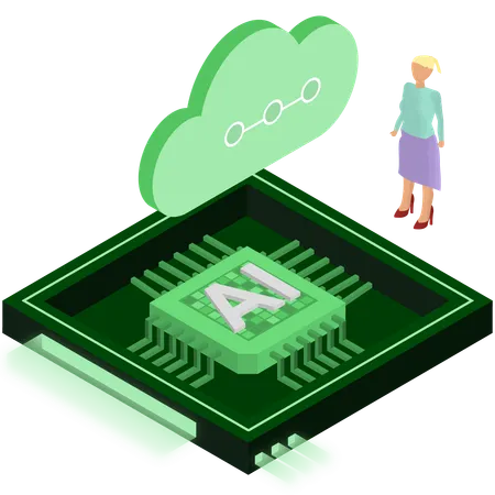 AI processor chip  Illustration