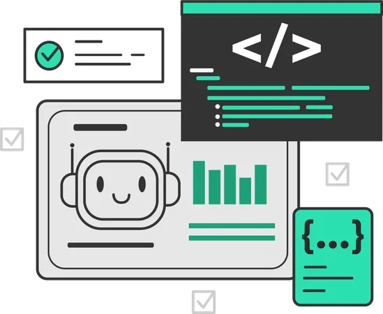 Ai Programming and code  Illustration