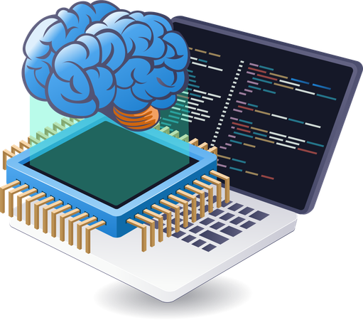 AI programming language technology  Illustration