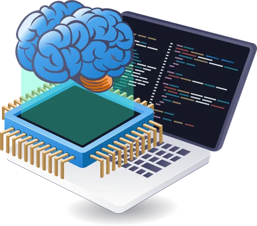 AI programming language technology  Illustration