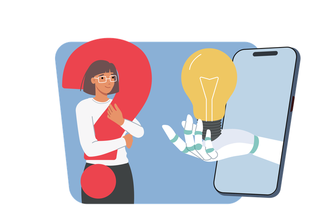 AI proposing new idea  Illustration
