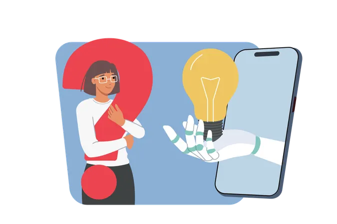 AI proposing new idea  Illustration