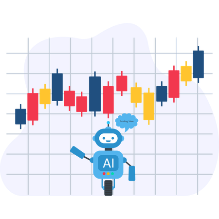 AI Robot Automated Trading  Illustration