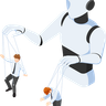 robot controlling human illustration