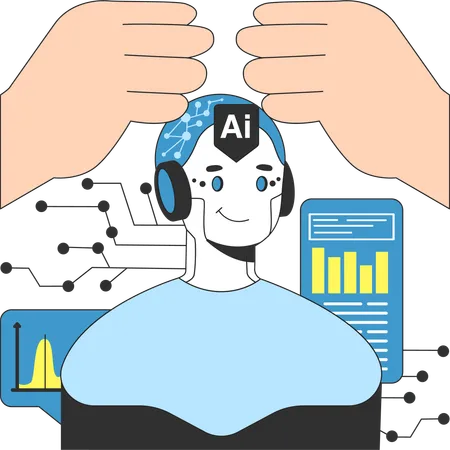 AI robot development  Illustration