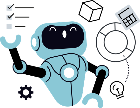 Ai robot doing planning  Illustration