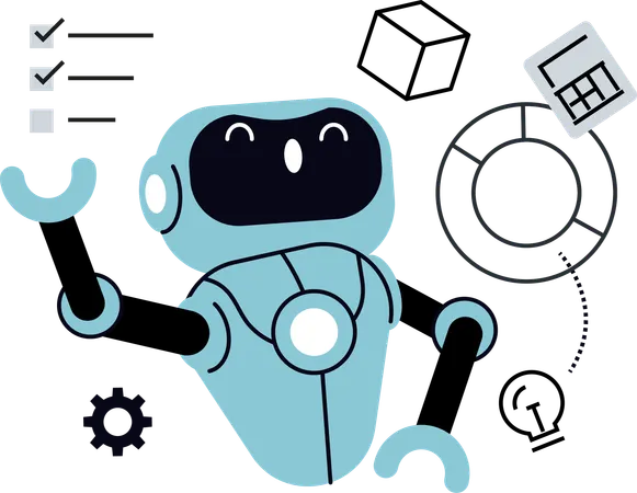 Ai robot doing planning  Illustration