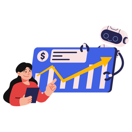 AI robot finance assistant and analysis  Illustration
