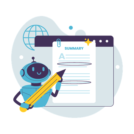 AI Robot Generating Digital Content  Illustration