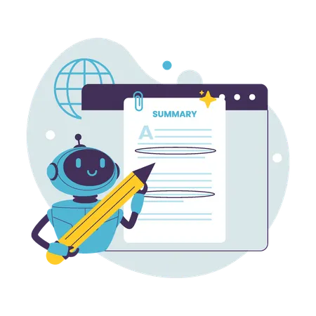 AI Robot Generating Digital Content  Illustration