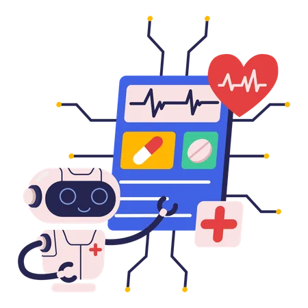 AI robot medical assistant  Illustration
