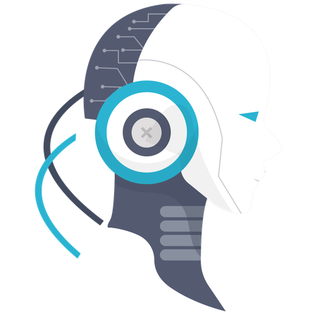 AI Robot Profile  Illustration