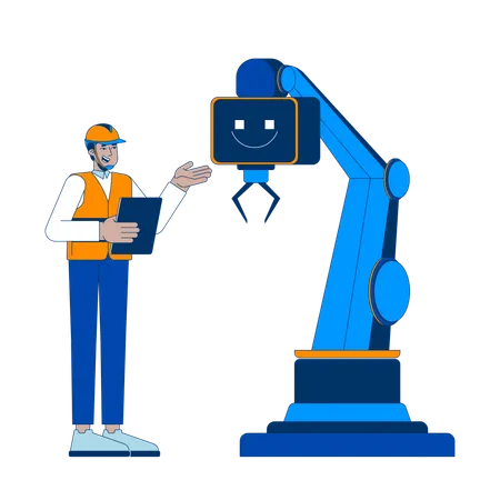 AI robotic arm in manufacturing industry  Illustration