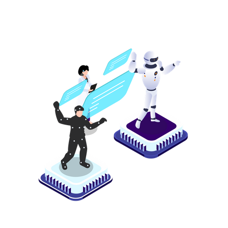 AI Robotics development Illustration