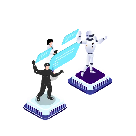 AI Robotics development  Illustration