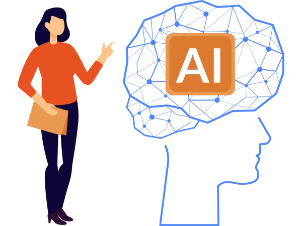 Ai search performed by scientist  Illustration