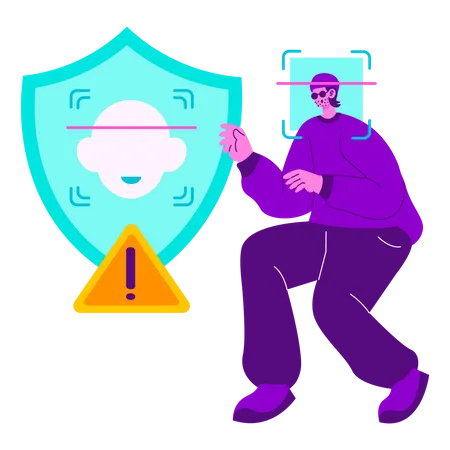 AI Secured and Protect Personal Data  イラスト