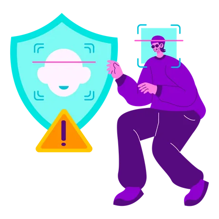 AI Secured and Protect Personal Data  Illustration