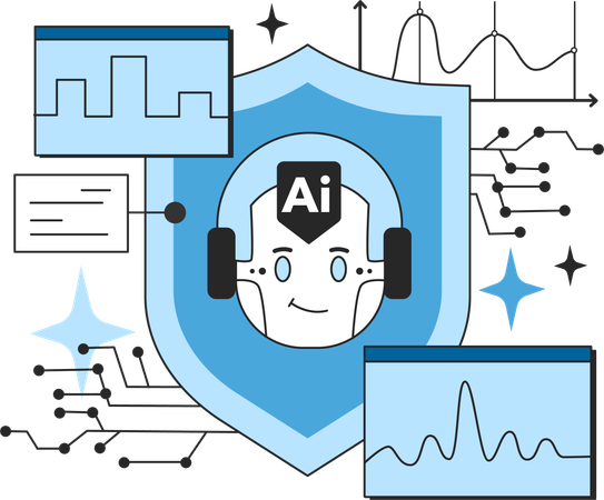 Segurança e análise de IA  Ilustração