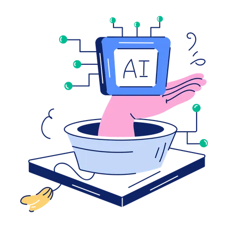 Check Out This Hand Drawn Illustration Of Ai Service Illustration