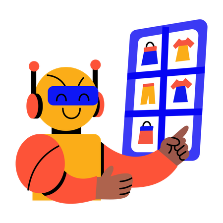 Ai shopping done by robot  Illustration