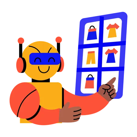 Ai shopping done by robot  Illustration