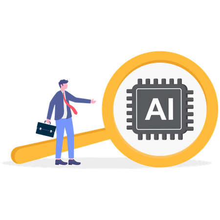 AI solves customer problems  Illustration