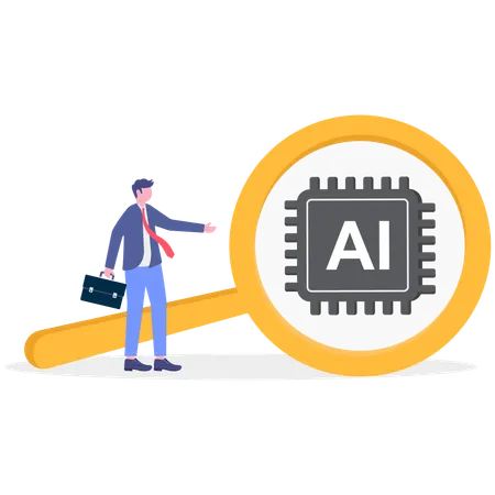 AI solves customer problems  Illustration