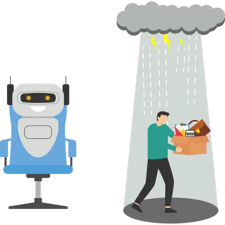 IA substitui o trabalho humano  Ilustração