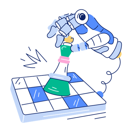 Ai tabuleiro de xadrez  Ilustração