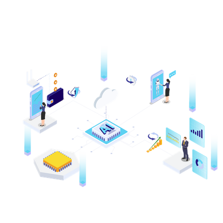 AI tech Development  Illustration