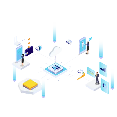 AI tech Development  Illustration