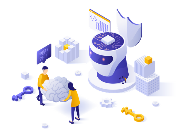 AI technology development  일러스트레이션